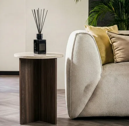 Lawn tables - Other tables -45X45X55 cm - Ocel - Marbre Crema - STONE VALLEY