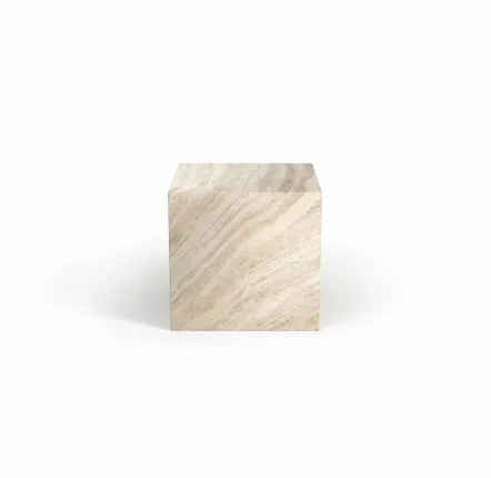 Tables de nuit - Table d'appoint - 45X45X43cm - Gema - Travertin Classique - STONE VALLEY