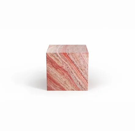 Tables de jardin - Table d'appoint - 45X45X43cm - Gema - Travertin Rouge - STONE VALLEY