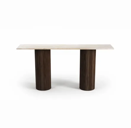 Tables de jardin - Table console - 160X40X85cm - Ombrure - Marbre Crema - STONE VALLEY