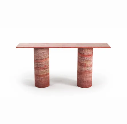 Tables for hotels - Console table -160X40X85 cm - Ombrure - Travertin Rouge - STONE VALLEY
