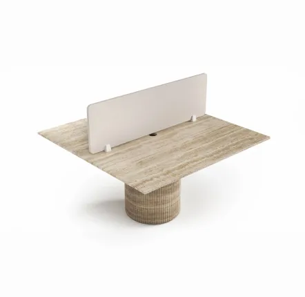 Office furniture and storage - Desks -140X140X75 cm - Escalerion - Travertin Classique - STONE VALLEY