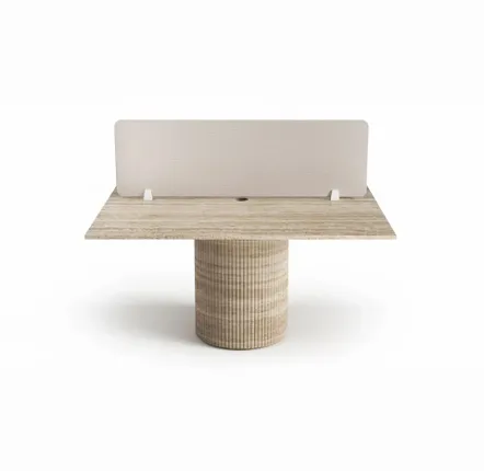 Office furniture and storage - Desks -140X140X75 cm - Escalerion - Travertin Classique - STONE VALLEY