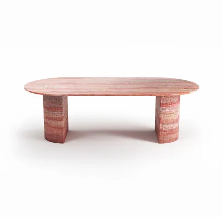 Tables de jardin - Table à manger - 180X100X75cm - Refleko - Travertin Rouge - STONE VALLEY