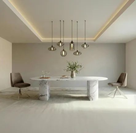 Lawn tables - Dining Tables -200X100X75 cm - Refleko - Marbre Statuario Michelangelo Carrara - STONE VALLEY