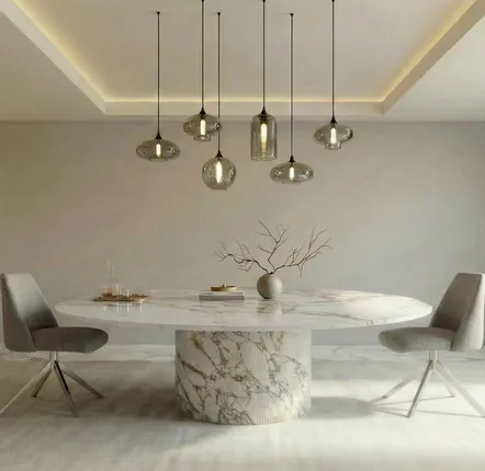 Dining Tables - Dining Tables -180X180X75 cm - Ocel - Marbre Statuario Michelangelo Carrara - STONE VALLEY