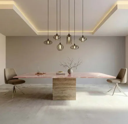 Dining Tables - Dining Tables -120X120X75 cm - Carrera - Onyx Rose - STONE VALLEY