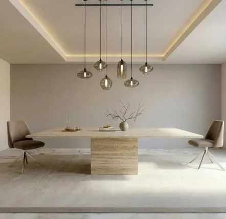Dining Tables - Dining Tables -120X120X75 cm - Carrera - Travertin Classique - STONE VALLEY