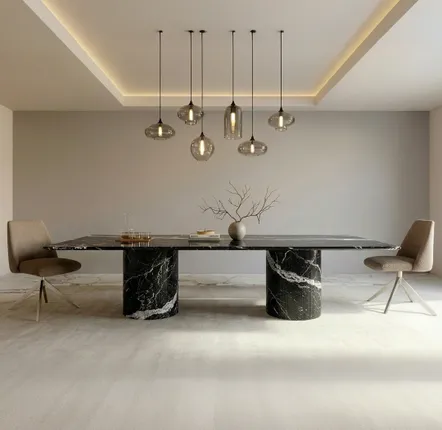 Lawn tables - Dining Tables -160X90X75 cm - Jaspura - Marbre Nero Maquina - STONE VALLEY