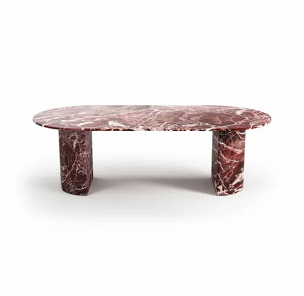 Lawn tables - Dining Tables -200X100X75 cm - Refleko - Marbre Rosso Levano - STONE VALLEY