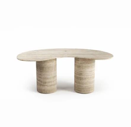 Mobilier et rangements pour bureau - Bureau - 180X100X75cm - Aérolithite - Travertin Classique - STONE VALLEY