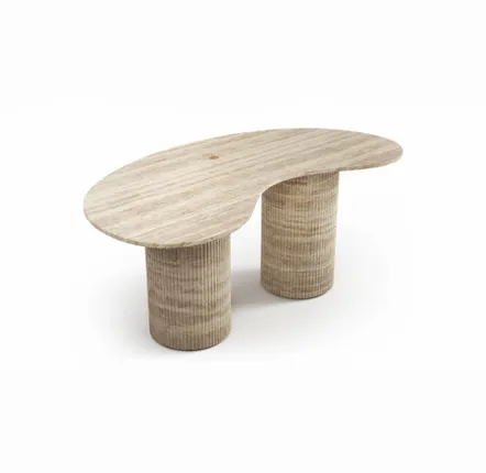 Mobilier et rangements pour bureau - Bureau - 180X100X75cm - Aérolithite - Travertin Classique - STONE VALLEY