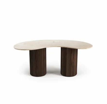 Office furniture and storage - Desks -180X100X75 cm - Aérolithite - Marbre Crema - STONE VALLEY