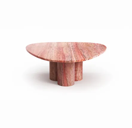 Tables de jardin - Tables basses - 100X100X40 cm - Rivage - Travertin Rouge - STONE VALLEY