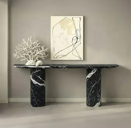 Console table - Console table -160X40X85 cm - Ombrure - Marbre Nero Maquina - STONE VALLEY