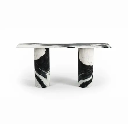 Tables de jardin - Table console - 160X40X85cm - Ombrure - Marbre Panda - STONE VALLEY
