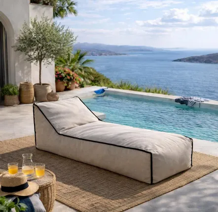Piscines extérieures - Pouf Seaview Chaise Longue - POUFOMANIA
