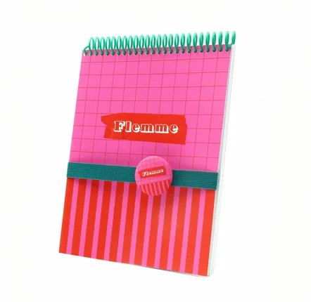 Stationery - A5 “Flemme” notebook with a pop design, made in France - MAUVAISES GRAINES
