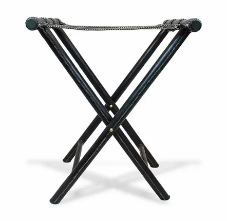 Walk-in closets - Large and Small luggage rack in leather - SOL & LUNA