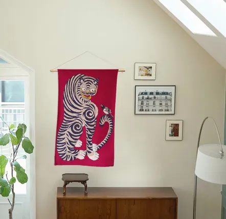 Fabrics - Tiger and Magpie (Burgundy) Blankets - BON`EE(LIVING ART BRAND)