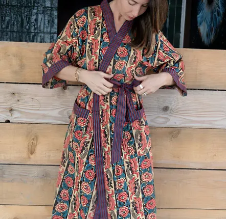 Peignoirs - KIMONO LONG 100% COTON - CURIOSITY LAB
