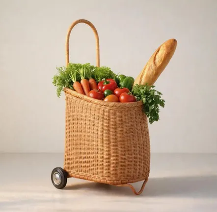 Garden accessories - Marché Wicker Market Cart - LO-FI HOUSE