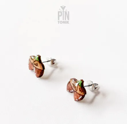 Bijoux - Petites boucles d'oreilles glands - Boucles d'oreilles automnales originales - Bijou d'automne à offrir pour la rentrée scolaire ou aux enseignants - PINTONIK