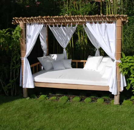 Gazébos, belvédères et pavillons de jardin - MOANA - lit de jardin, espace détente, ombrage - HONEYMOON