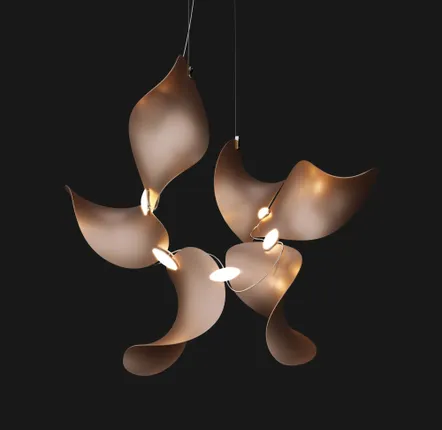 Suspensions - Lustre modulaire – Aluminium sculptural – Dune 6 Cluster - MOSS OBJECTS