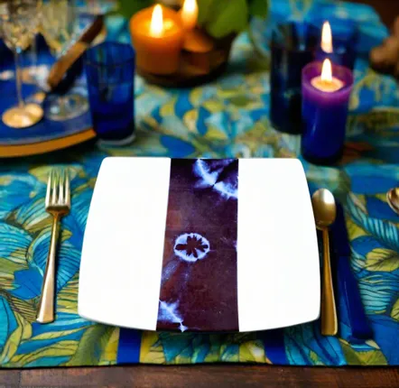 Cadeaux - Édition Limitée : Coffret de 6 Assiettes en Porcelaine Française Personnalisables - Motif Indigo Ethnique Unique, Fabriqué à la Demande pour une Table d'Exception - KEMI HOME ART
