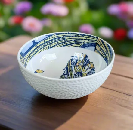 Cadeaux - Bol grenaillé en porcelaine, motif Lion Fée électricité - KEMI HOME ART