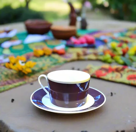 Cadeaux - Tasse à thé Indigo Bleu Personnalisable - Porcelaine Fine Française - KEMI HOME ART