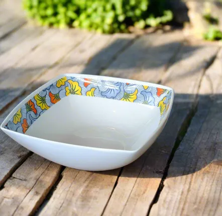 Cadeaux - Saladier porcelaine française motif Fleurs de Mariage, coffret - KEMI HOME ART