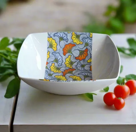 Gifts - Serving bowl in French porcelain, Wedding Flowers, African wax band, gift box - KEMI HOME ART