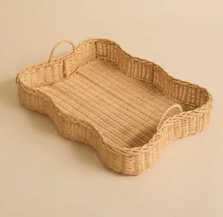 Plateaux - PLATEAU FESTONNÉ EN ROTIN VERA - MAHE HOMEWARE