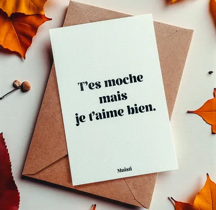 Card shop - Postcard message - You're ugly but I like you - Size 10x15cm - MUISTI