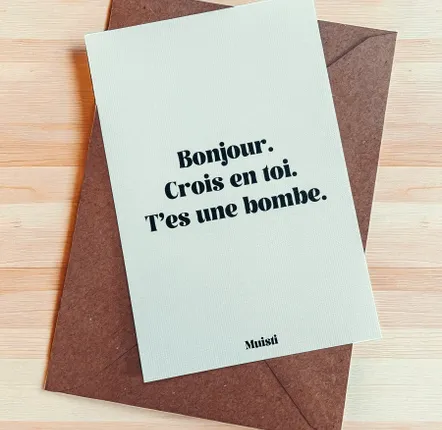 Card shop - Postcard message - Hello. Believe in yourself. You're amazing. – Size 10x15cm - MUISTI