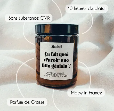 Gifts - Scented Candle - What's it like to have an awesome daughter? - White Musk - 160g - MUISTI