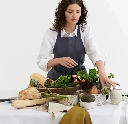 Tabliers de cuisine - Tablier bavette en lin avec poches - MAGICLINEN