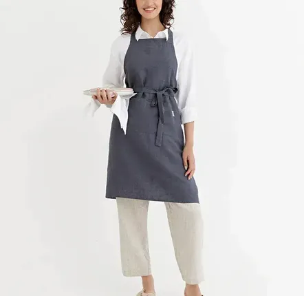 Tabliers de cuisine - Tablier bavette en lin avec poches - MAGICLINEN