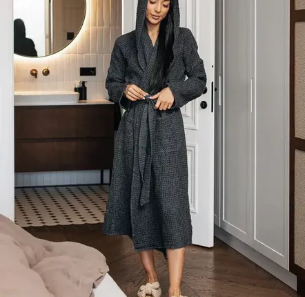Peignoirs - Peignoir de bain en lin gaufré - MAGICLINEN