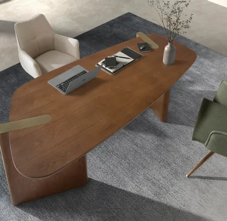Bureaux - Bureau coiffeuse en similicuir, noyer et bois. - ANGEL CERDÁ