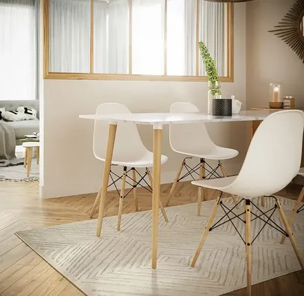 Tables Salle à Manger - Pied de table haute en bois - 71,5 cm  Alpha - Lot de 2 pieds - DECO-GEM