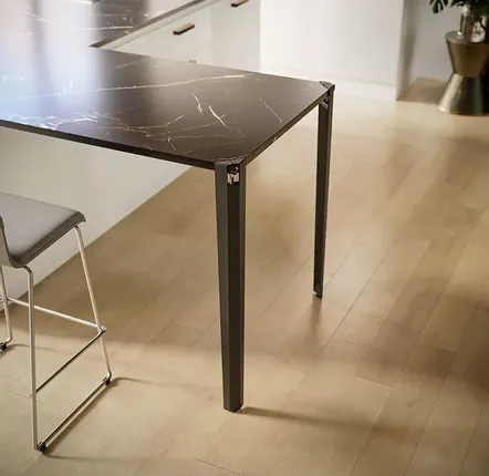 Consoles - PIED DE TABLE MANGE DEBOUT EN ACIER SAPHIR - LOT DE 2 PIEDS - DECO-GEM