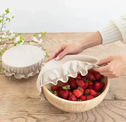 Kitchen linens - Natural bowl cover set of 2 - MAGICLINEN