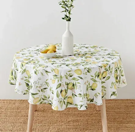 Nappes - Nappe ronde en lin imprimée Jardin d’agrumes - MAGICLINEN