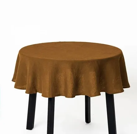 Nappes - Nappe ronde en lin couleur cannelle - MAGICLINEN