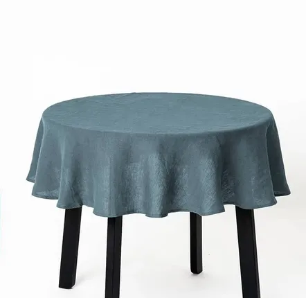 Nappes - Nappe ronde en lin bleu gris - MAGICLINEN