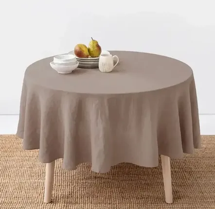 Nappes - Nappe ronde en lin couleur moka - MAGICLINEN