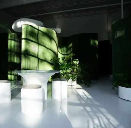 Mobilier et rangements pour bureau - softwall textile vert forêt | cloison flexible autoportante - MOLO